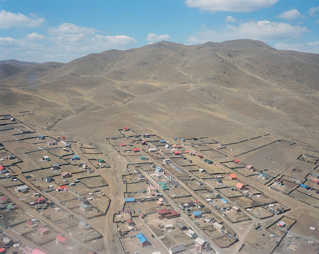 Remote outskirts of Ulaanbaatar seen from helicopter